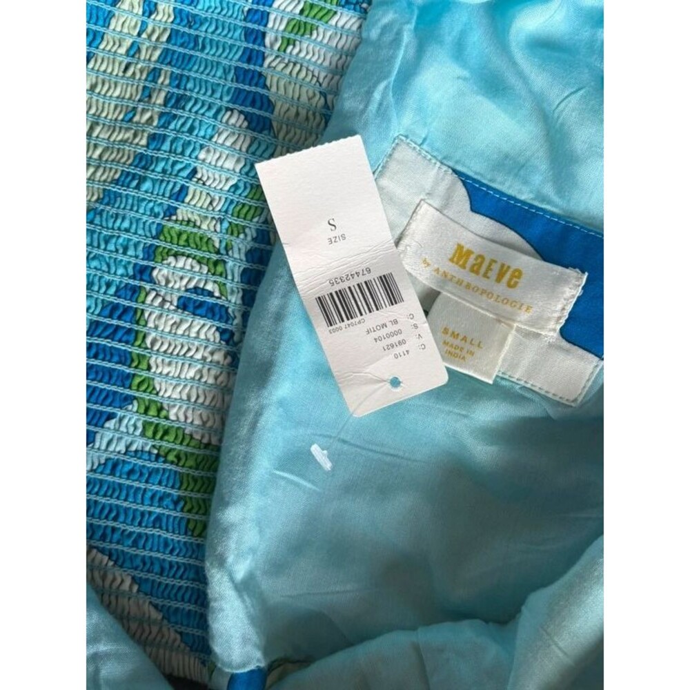 Anthropologie Maeve off the shoulder cotton crop going out top NWT small - Picture 4 of 8